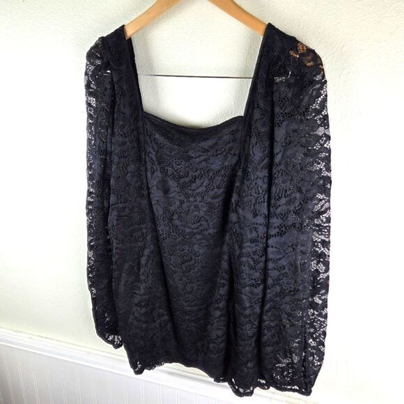 Women's Torrid Elegant Black Lace Long Sleeve Women's Top Sizd 3X/3XL - Picture 8 of 9